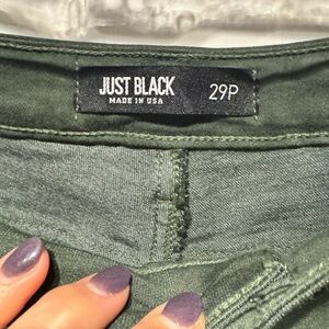 Just black skinny jeans 29P Dark Green